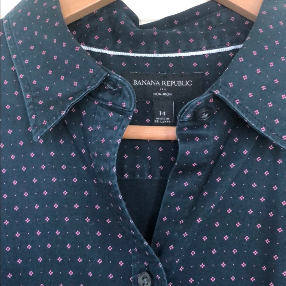 Patterned polka button down